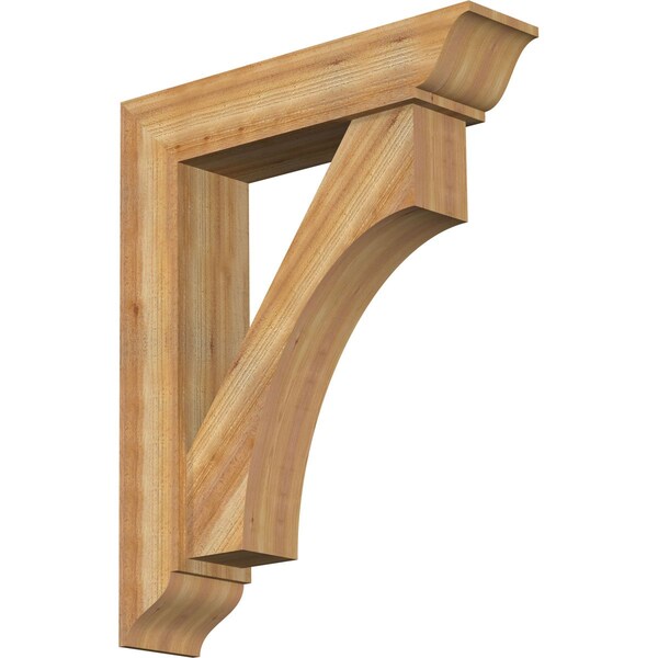 Ekena Millwork Westlake Traditional Rough Sawn Bracket w/ Offset Brace, Western Red Cedar, 8"W x 34"D x 42"H BKT0806X34X42WTL01RWR - main